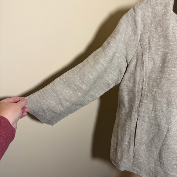 Eileen Fisher Linen Silk Blazer Jacket – Women’s Large – Oatmeal - Picture 6 of 14
